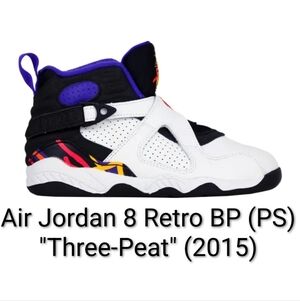 Air Jordan 8 Retro BP (PS) Rare "Three-Peat" (2015) B3Y/G4.5 NEW W/OG BOX